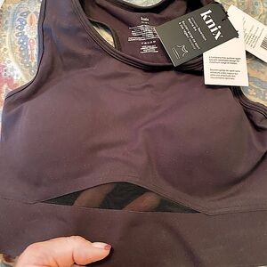 Knix Black Momenta Racerback Sports Bra with Contoured Seaming S+